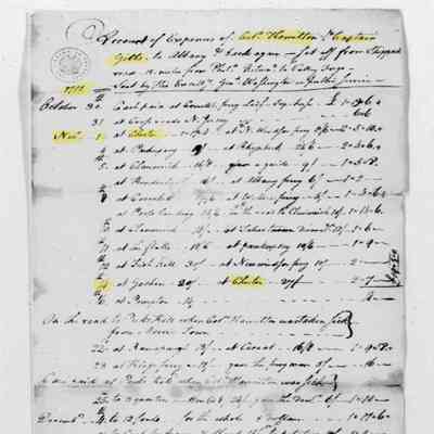 Revolutionary War Vouchers and Receipted Accounts - Alexander Hamilton and Caleb Gibbs Expenses 1777