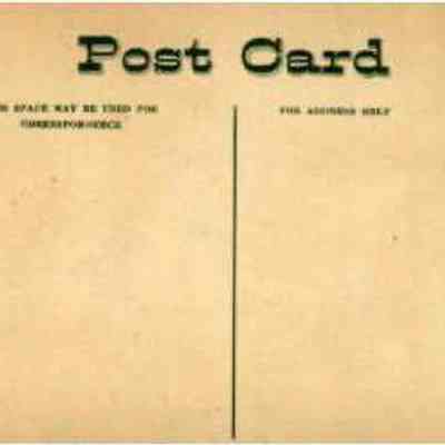 Address side of the "Methodist Parsonage, Chester, N. Y." postcard.: The image shows a vintage postcard with a simplistic design, featuring the title "Post Card" prominently at the top. The left half is reserved for correspondence, noted by the text "THIS SIDE MAY BE USED FOR CORRESPONDENCE," while the right half is clearly marked for the recipient's address, with instructions at the top specifying postage costs for different regions such as "United States and Canada One Cent, Foreign Two Cents." The card embodies a classic, utilitarian layout typical of early postcards.