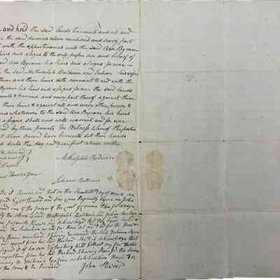 Methuselah and Julian Baldwin to Asa Byram 1806 Land Deed - Back
