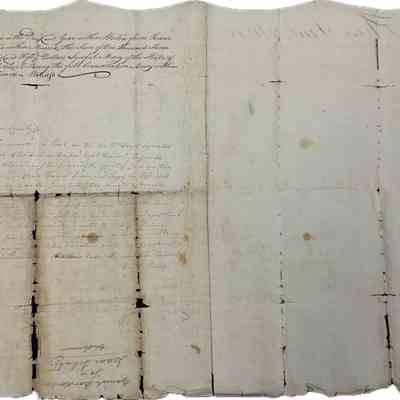 Daniel and Peggy Borden to Isaac Schultz 1800 Land Deed - Back