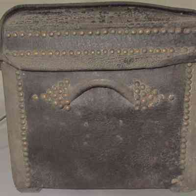 Thaddeus Seely Leather Covered Travel Trunk - Right
