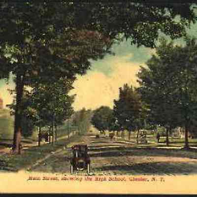 Main Street, showing the High School, Chester, N.Y.
