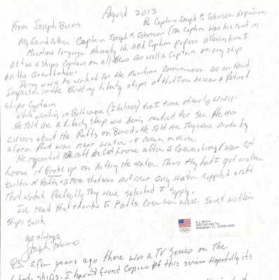 Captain Joseph F. Johnson Experiences