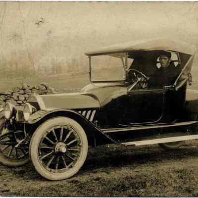 Ralph Young Durland in his new car