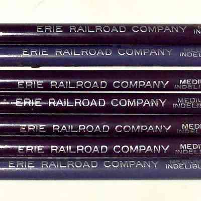 Erie Railroad Company Pencils (medium indelible) 7 ea