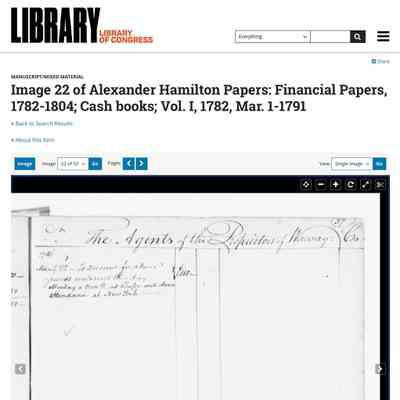 Alexander Hamilton Financial Papers - Waywayanda Land Patent