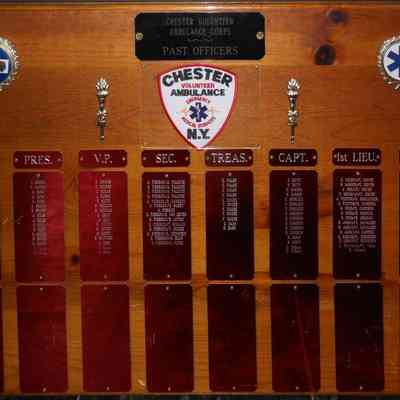 Chester Volunteer Ambulance Past Officers Plaque 1990-2005