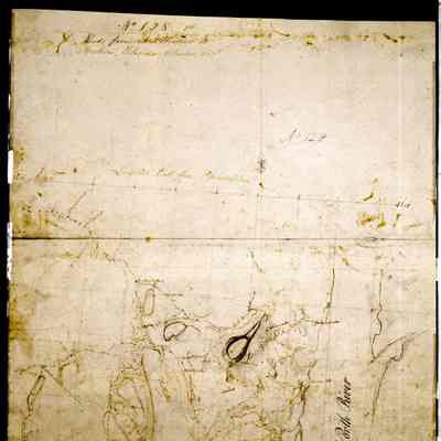 Roads from New Windsor to Goshen, Florida, Chester, +c. No 128, 1st: Military topographic map. Covers the townships of New Windsor, Cornwall and Montgomery in Orange County, New York. Also shows position of troops; also buildings and owners' names, landforms and streams. Date probably 1782, based on presence of a label for the Hasbrouck house at Newburgh, which was Washington's HQ from April of that year. In pencil on recto: "No 128".