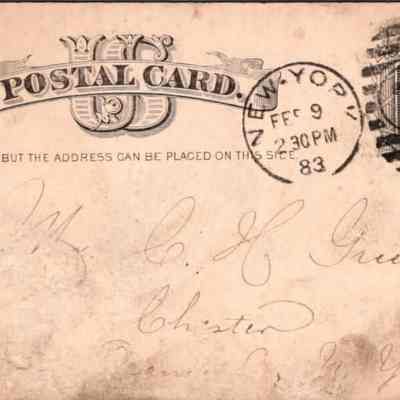 C.H. Green Order postcard 1883-02-09 S. Galle & C. verso: C.H. Green Order postcard 1883-02-09 S. Galle & C.