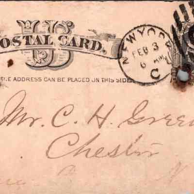 C.H. Green Order postcard 188?-02-03 A. L. & J. J. Reynold verso: 188?-02-03 A. L. & J. J. Reynold order card for Neufchatel & cream cheese.
