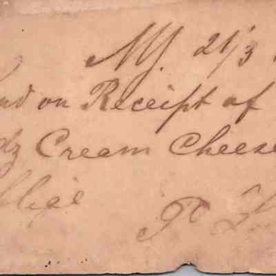 C.H. Green Order postcard 1882-03-21 P. Lyding recto: C.H. Green Order postcard 1882-03-21 P. Lyding for cream cheese.