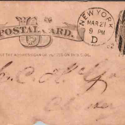 C.H. Green Order postcard 1882-03-21 P. Lyding verso: C.H. Green Order postcard 1882-03-21 P. Lyding