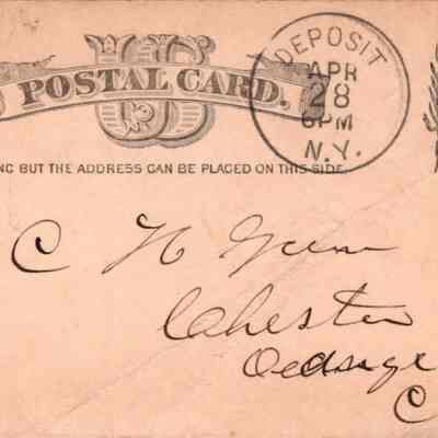 C.H. Green Order postcard 1882-04-28 John L. Clark verso: C.H. Green postcard 1882-04-28 from John L. Clark