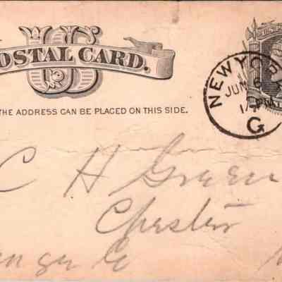 C.H. Green Order postcard 1882-06-02 A. L. Reynold verso.: C.H. Green Order postcard 1882-06-02 A. L. Reynold