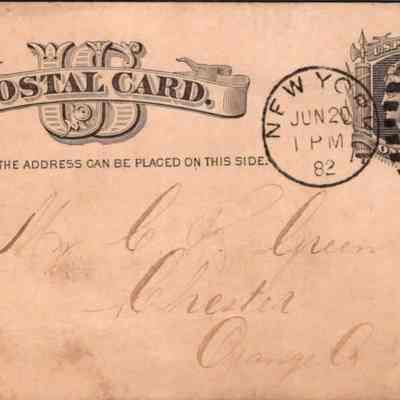 C.H. Green Order postcard 1882-06-20 C. Gollard? recto: C.H. Green Order postcard 1882-06-20 C. Gollard?