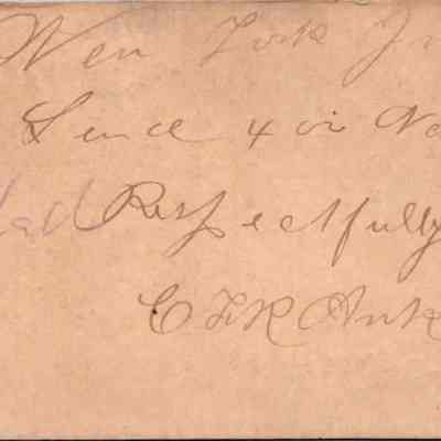 C.H. Green Order postcard 1882-06-20 C.L.R. Anker recto: C.H. Green Order postcard 1882-06-20 C.L.R. Anker for Neufchatel cheese.