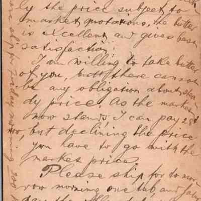 C.H. Green Order postcard 1882-06-21 L. Gotz? recto: C.H. Green Order postcard 1882-06-21 L. Gotz? butter order.