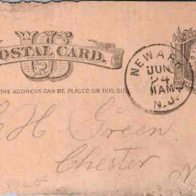 C.H. Green Order postcard 1882-06-24 J. C. Vogiels verso: C.H. Green Order postcard 1882-06-24 J. C. Vogiels