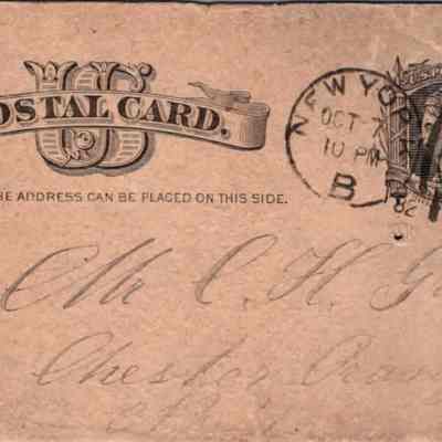 C.H. Green Order postcard 1882-10-07 J. Gross verso: C.H. Green Order postcard 1882-10-07 J. Gross