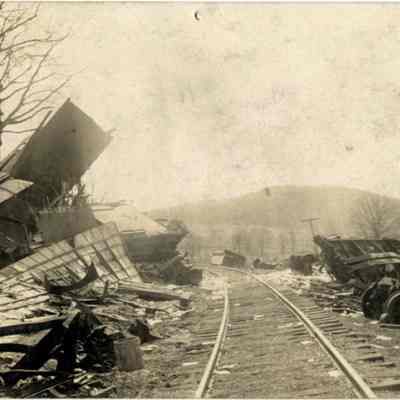 Head on train wreck at Hudson Junction