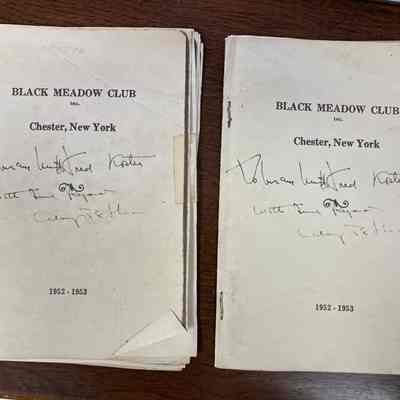 Black Meadow Club 1952-1953 book