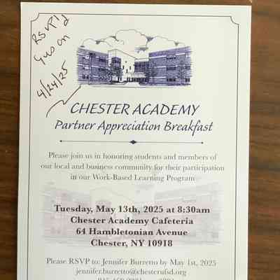 Chester Academy Partner Appreciation Breakfast - 2025 Internship Program