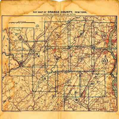 Orange County Sectional Road Map 09_Key Map: The image shows Key Map of Orange County, New York,