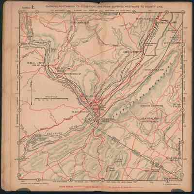 Orange County Sectional Road Map 11_Section 2: This historical map shows Section 2 northward to Godeffroy, and from Guymard westward to county line.