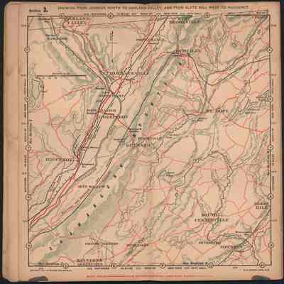 Orange County Sectional Road Map 12_Section 3: This historical map shows Section 2  from Johnson north to Oakland Valley, and from Slate Hill west to Huguenot.