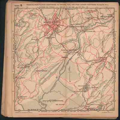 Orange County Sectional Road Map 15_Section 6: This historical map shows Section 6 from Florida northward to Crystal Run, and from Goshen westward to Slate Hill.