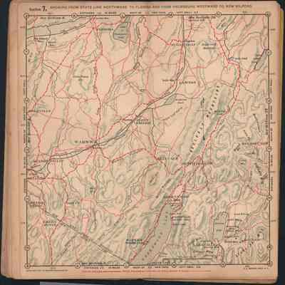Orange County Sectional Road Map 16_Section 7: This historical map shows Section 7 from State Line northward to Florida and from Helmsburg westward to New Milford.