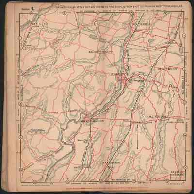 Orange County Sectional Road 18_Section 9: This historical map shows Section 9 from Little Britain north to Pine Bush, & from East Coldenham west to Searsville