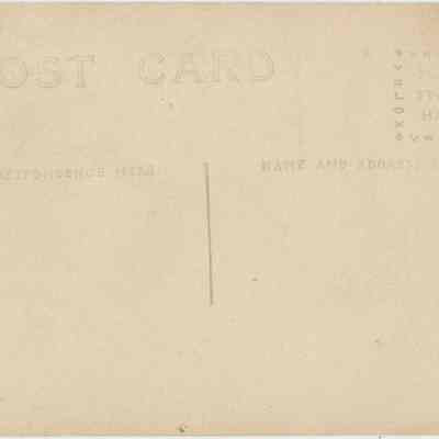 Address side of the "Woman with girl in one horse sleigh" postcard: The image shows an old vintage blank postcard with designated sections for correspondence and a stamp.