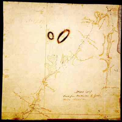 Roads from New Windsor to Goshen, Florida, Chester, +c. No 128, (3rd): Military topographic map. Covers the townships of New Windsor, Cornwall and Montgomery in Orange County, New York. Also shows position of troops; also buildings and owners' names, landforms and streams. Date probably 1782, based on presence of a label for the Hasbrouck house at Newburgh, which was Washington's HQ from April of that year. In pencil on recto: "No 128".