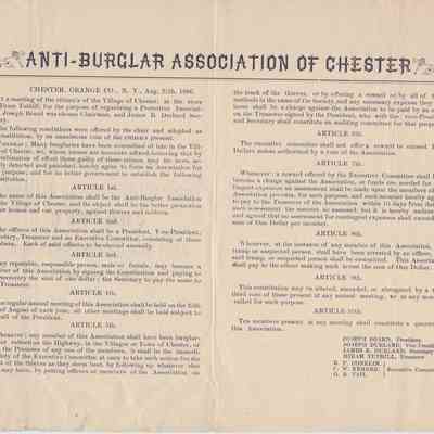 1886 - Anti-Burglar Association of Chester Constitution, pages 2, 3: 1886 - Anti-Burglar Association of Chester Constitution, pages 2, 3