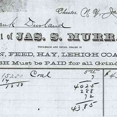 1898 - Murray, Jas. S. - Grain, Feed, Hay and Coal: The image shows a vintage receipt for coal from Jas. S. Murray, dated January 1, 1898.