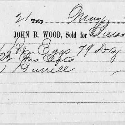 1861 - John B. Wood - Egg Dealer: The document is a handwritten invoice dated May 6, 1860, listing items and prices.
