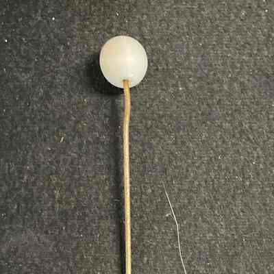 Hat Pin with White Glass Globe