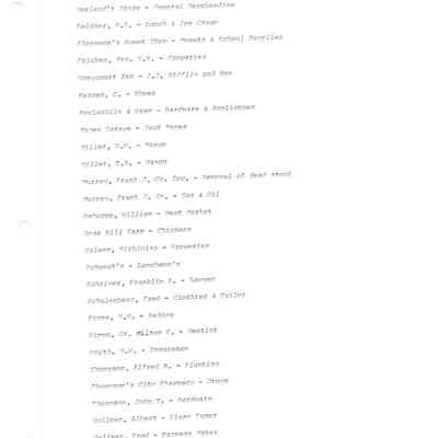 List of Various Chester Business Billheads from 1905-1924 - page 4: The image shows a list of businesses and services, including newsdealers, groceries, and a lawyer