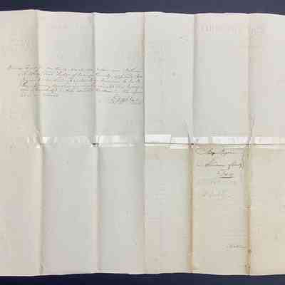 Asa Byram Abraham Schultz 1814 Land Deed - Back