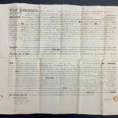 Asa Byram Abraham Schultz 1814 Land Deed - Front