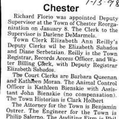 Town of Chester 1998 officers