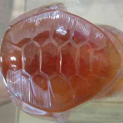 Nag Champa Moondancer Soap - top: The image shows a translucent turtle-shaped bar of Nag Champa Moondancer Soap.