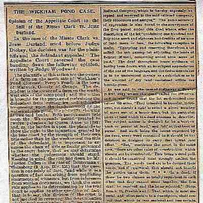 The Wickham Pond Case