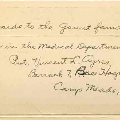 Souvenir post cards from Pvt. Vincent L. Ayres.