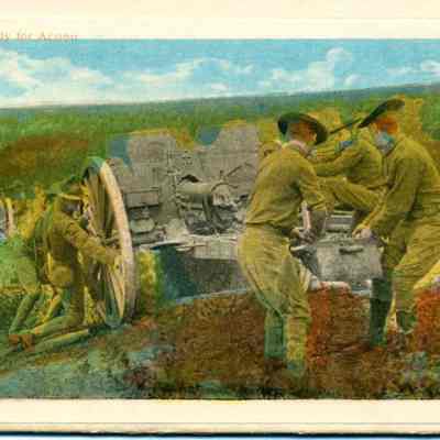 Attached Getting Ready for Action post card from Fort Meade, Maryland.