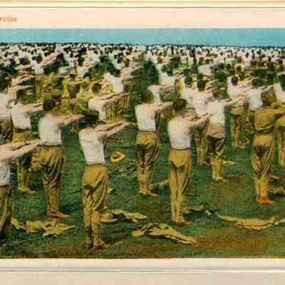 Attached Setting-up Exercise post card from Fort Meade, Maryland.