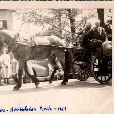 Old Timers- Hambletonian Parade - 1949: Old Timers in a horse-drawn carriage.