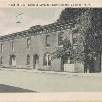 Geo. Ermold Surgical Instruments building in Chester, N.Y.: The image shows the Geo. Ermold Surgical Instruments building in Chester, N.Y.
