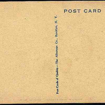 Reverse side of Rysdyk's Hambletonian, Goshen, N. Y. post card.: Reverse side of Rysdyk's Hambletonian, Goshen, N. Y. post card published by John Robinson, Stationer, Goshen, N. Y., and made by the Albertyoe Co., Brooklyn, N. Y.